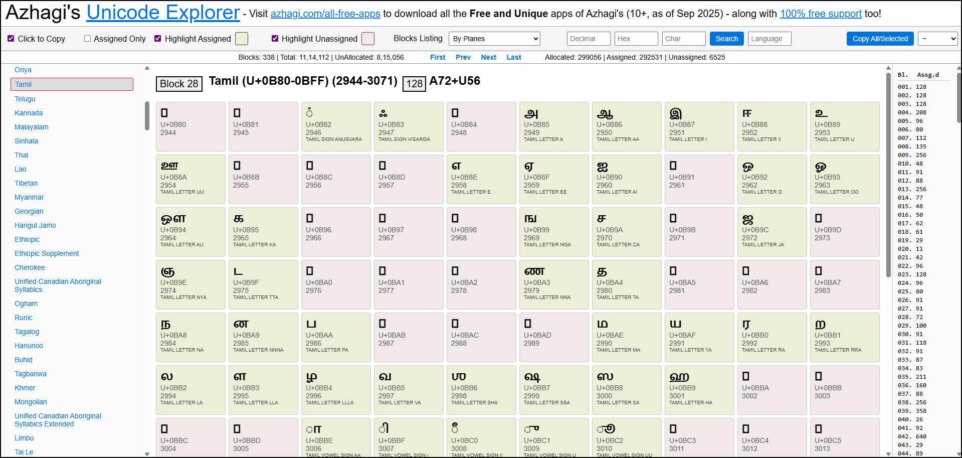Unicode Explorer - Azhagi's - Packed with features