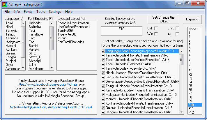 A unique Indian languages typing software - Azhagi+