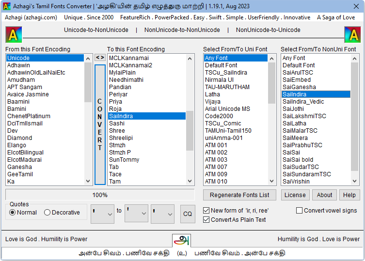 Azhagi's Addins for MS Word - Tamil Fonts Converter