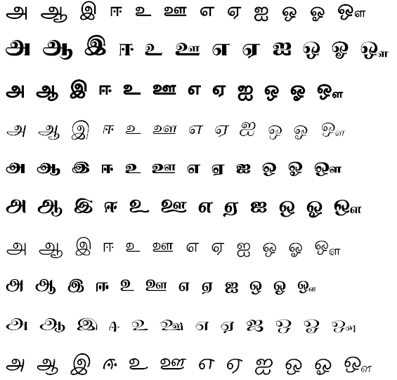 Download Free Tamil Unicode Fonts Download Link And Samples Of Their Styles